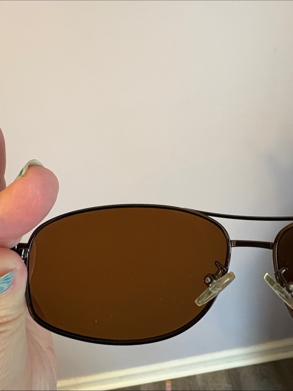 London Fog Marlow Way Brown Polarized Aviator Sunglasses - Picture 11 of 14